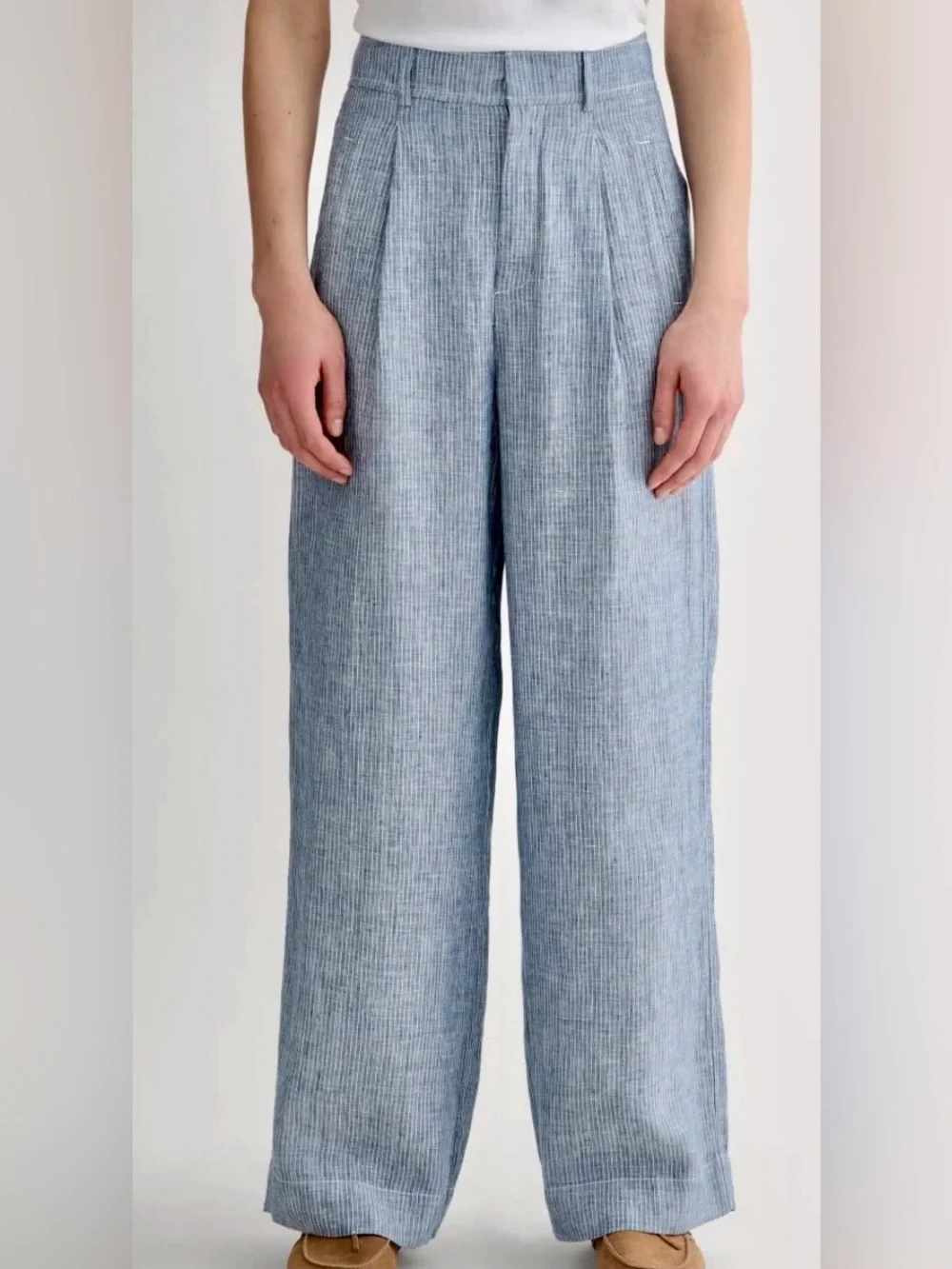NWT EVERLANE THE LINEN WAY-HIGH® DRAPE PANTS WOMENS SIZE 6